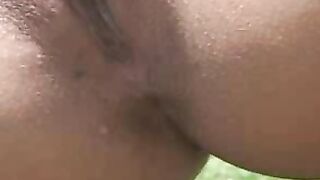 Pretty blond girl and pretty brunette pooping outdoor