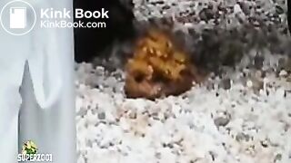 Girl taking a dump in public