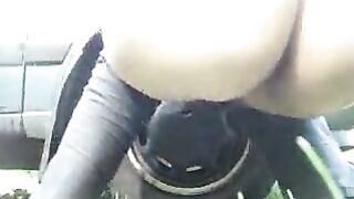 BBW in front a car