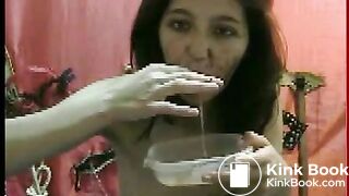 Girl eat shit