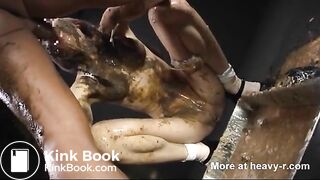 Asian Eating Long Turd