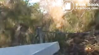 Cutie Camryn Pees and Poops on a Park Bench