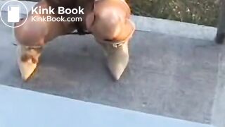 Cutie Camryn Pees and Poops on a Park Bench