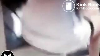 Woman Shitting At Bus Stop