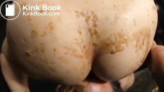 Messy scat, food and piss femdom face sitting