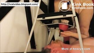 Slave Eating Via Funnel