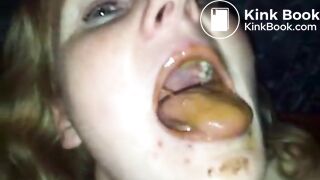 Sucking Shitty Dildo