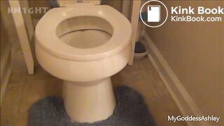 Beautiful Ashley takes a poop in the bathroom