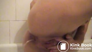 amateur takes water hose enema
