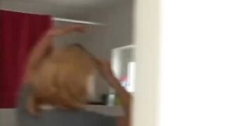 Hot Blonde Dumps Shit On Toilet