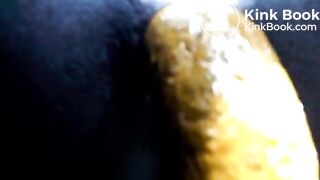 Black teen shitting close up
