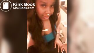 Pretty Ebony Shitting on Toilet