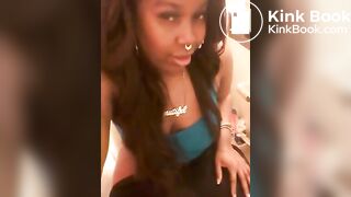 Pretty Ebony Shitting on Toilet