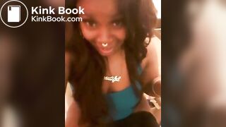 Pretty Ebony Shitting on Toilet