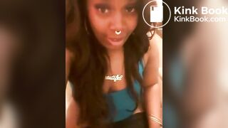 Pretty Ebony Shitting on Toilet