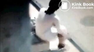 Disgusting bitch takes a shit on a bus stop bench