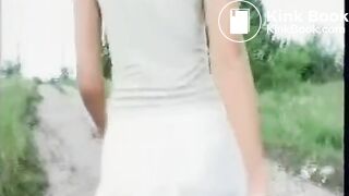 Cute Brunette Shits in the Woods