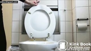 Teen Takes A Big Shit On Toilet