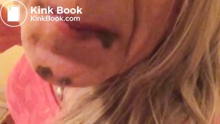 Blonde MILF eat her shit