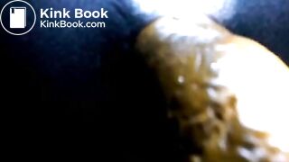 Black teen shitting close up