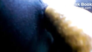 Black teen shitting close up