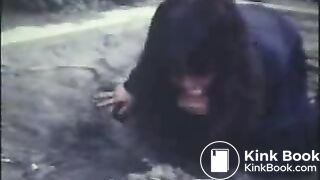 Puking in a garden