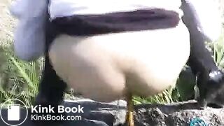 Japanese outdoor voyeur poop