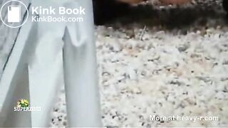 Girl taking a dump in public