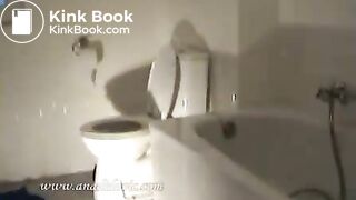 women pooping on toilet