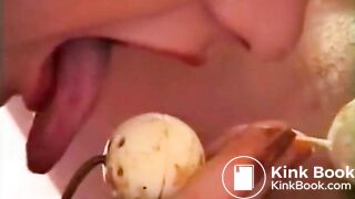 Pulling Shitty Beads From Pussy