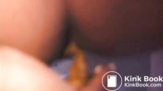 Hot ebony girl playing with shit in the bath - Scat Video Collection