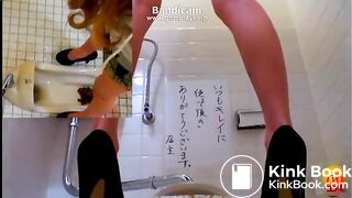 Girl pooping toilet