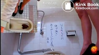 Girl pooping toilet