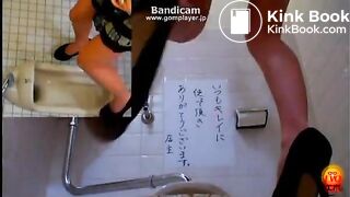 Girl pooping toilet