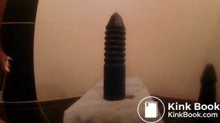 Large toys in arse easier