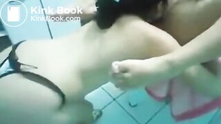 Lesbians having fun on the Kitchen Table