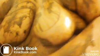 Yucky Princess gags and smears shit on tits