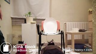 Girls pooping in slaves mouth