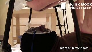 Girls pooping in slaves mouth