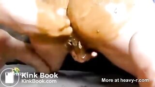 Stuffing Shit In Both Fuckholes