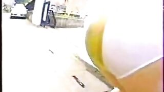 Asian shits her panties