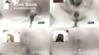 Various Jap girls shitting in 4 corners of da screen