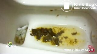 Shitting herself in the bathroom