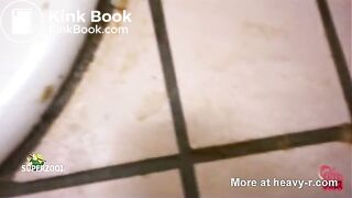 Shitting herself in the bathroom