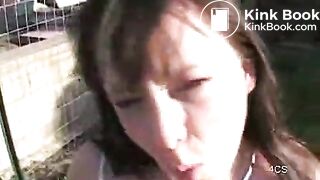 Amateur milf outdoor condom sucking