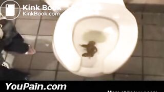 Girl Pooping At Restaurant's Toilet