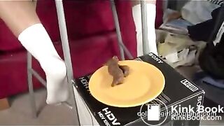 Pretty girl from college Daisy shits on the plate - Scat Video Collection