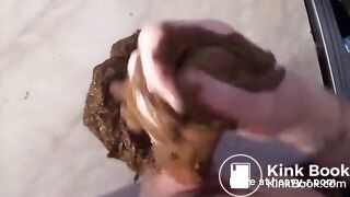 Smearing Thick Shit On Face