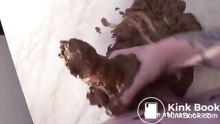 Smearing Thick Shit On Face