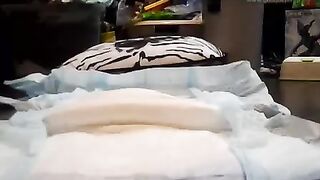 An enema is given and it defecates on a diaper